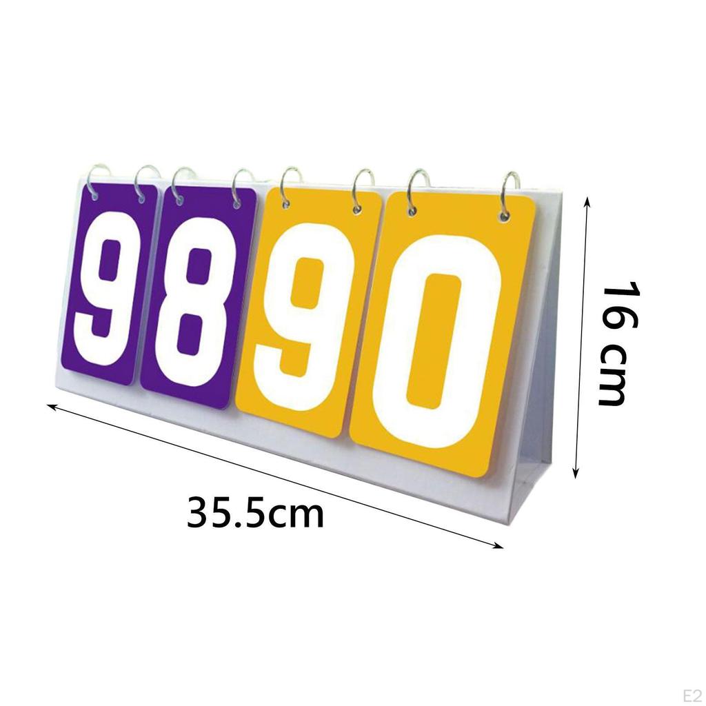 4 Digit Multi-Sports Scoreboard, Flip Scoreboard for Football Basketball Badminton Tennis Ball Games