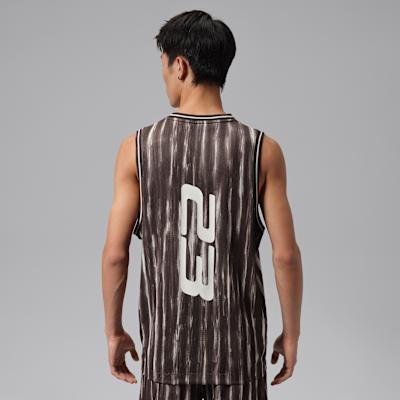 Jordan Mesh Tank Tops Men's Dark Brown Black Crew Neck Moderate
