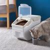 Airtight Pet Food Storage Container Large Capacity Snap Lock Lid Dog Cat Dry Food Rice Bin Beige