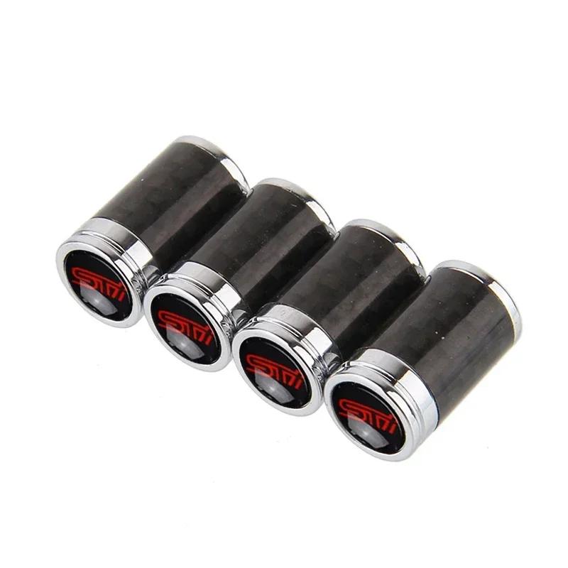 4pcs Carbon Fiber Alloy Car Wheel Dust Covers Tire Valve Caps for Subaru STI XV WRX BRZ FORESTER IMPREZA LEGACY OUTBACK ASCENT lki1