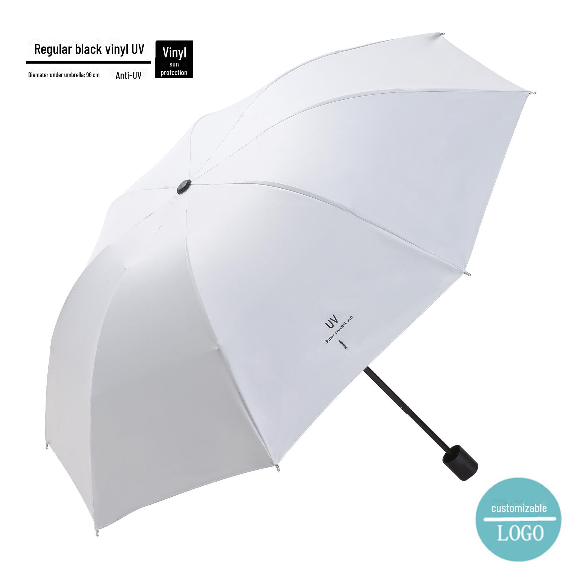 

Складной зонт от солнца с защитой от ультрафиолета черного цвета - женский солнцезащитный козырек с защитой от ультрафиолета и фирменным логотипом