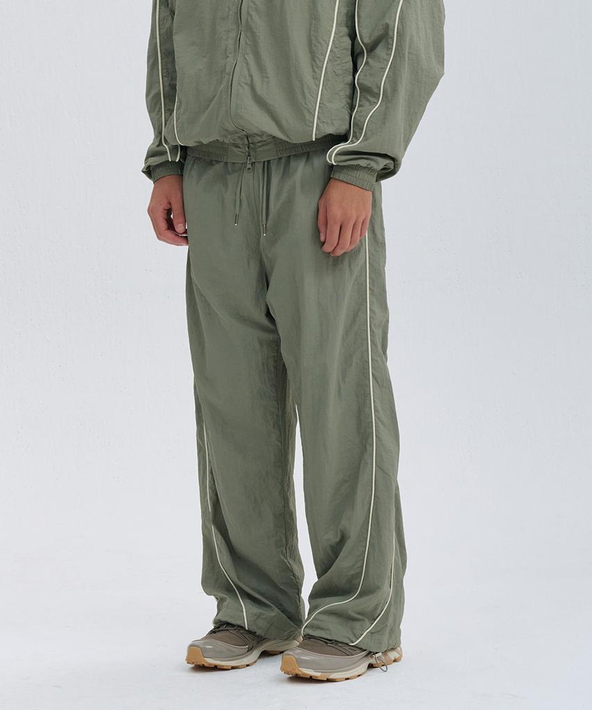 NINEZ Sporty Piping Curved Track Pants (2 Colors)