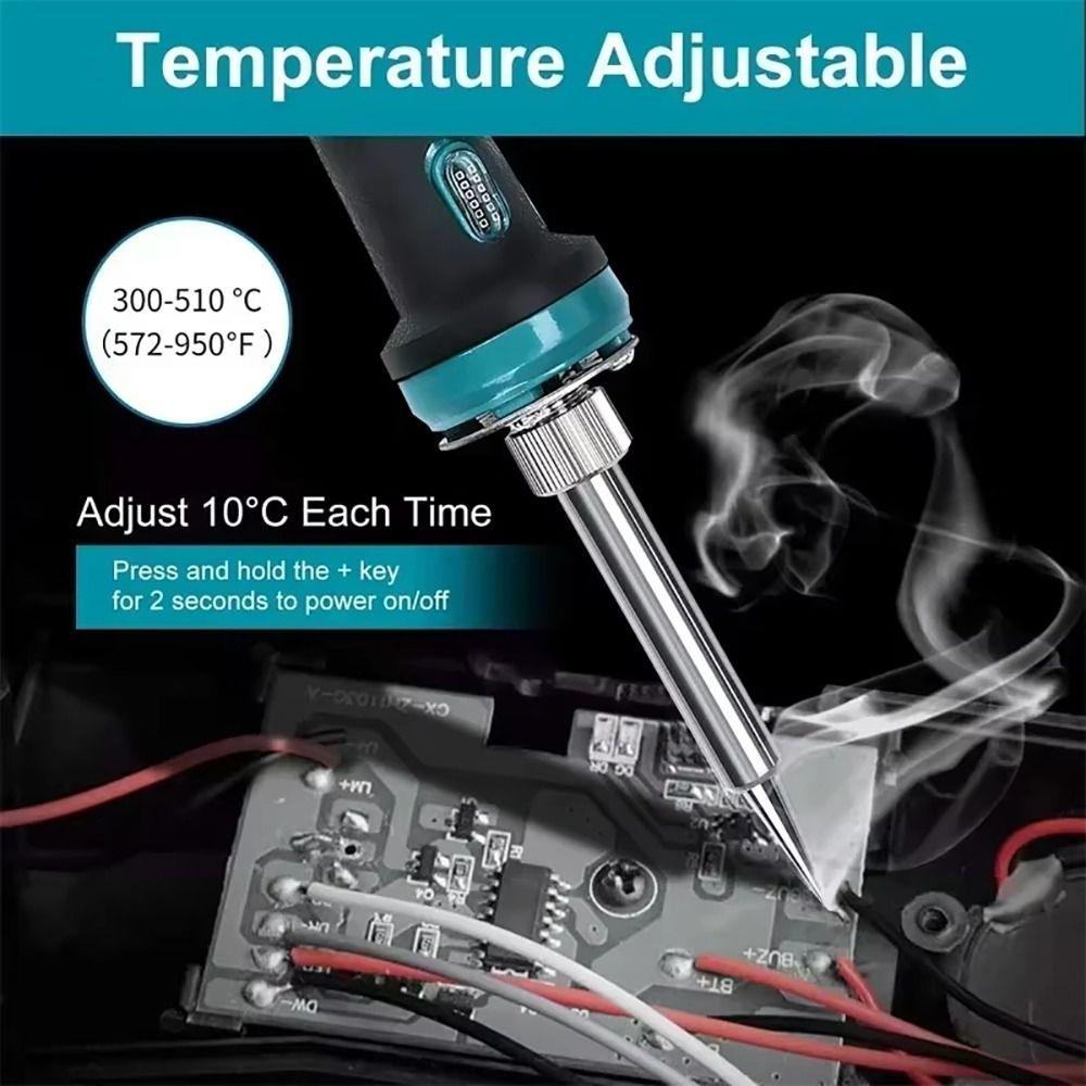 300-500℃ Temperature Electric Soldering Iron Fast Heating Li-ion Battery Wireless Welding Tool for Makita/Milwaukee/Dewalt