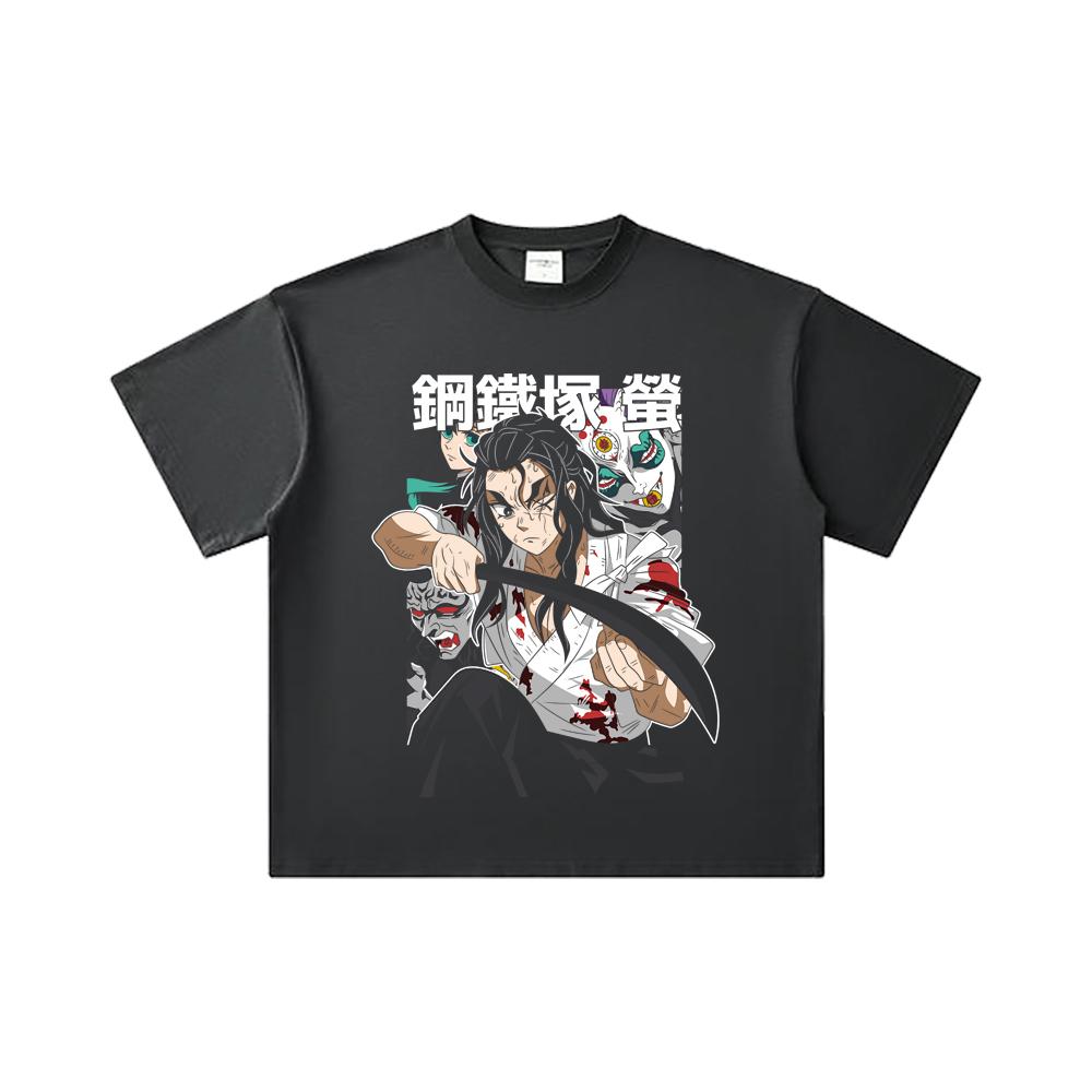 260 GSM Double Yarn 32 Count 100% Cotton Demon Slayer V27 Haganezuka Print Unisex Heavy Cotton T Shirt