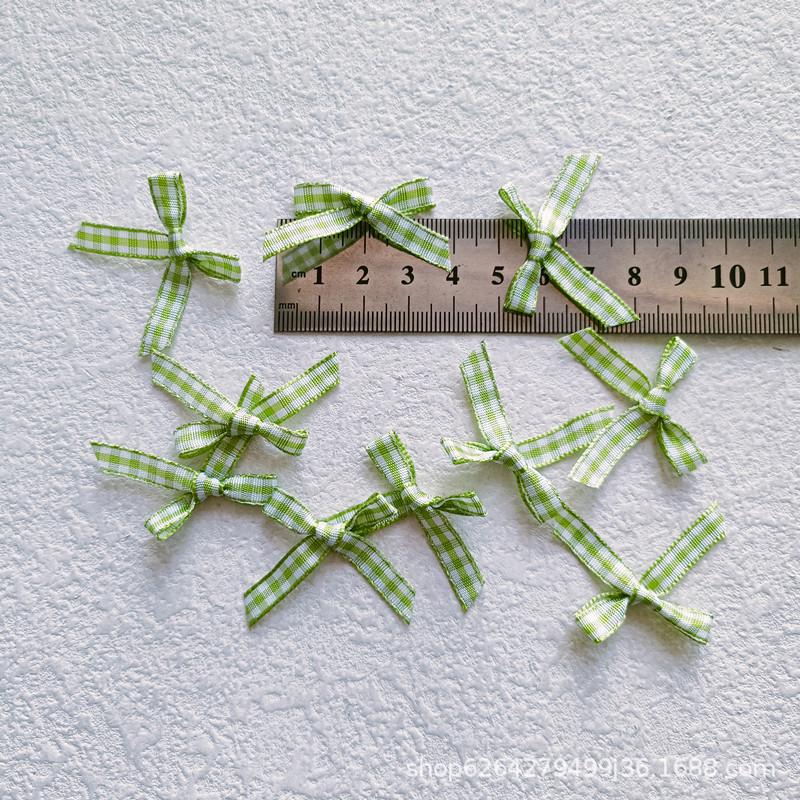 

7mm Plaid Ribbon Hand-Tied Bow DIY Fan Stick Decor Accessories F330