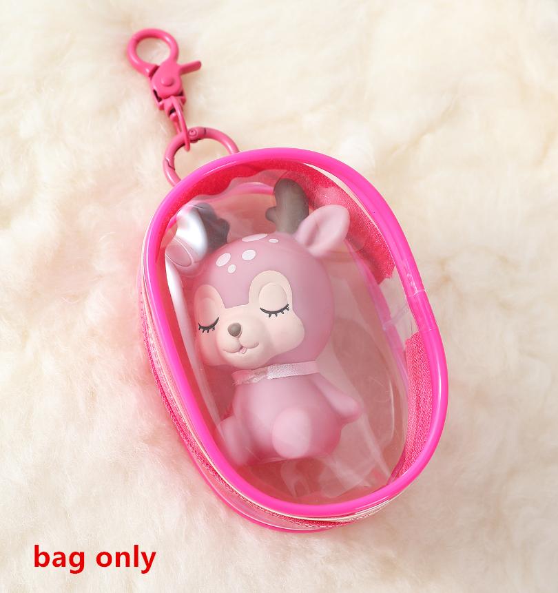 Portable Clear Figure Display Keyring Bag Waterproof Pvc Oval Hanging Blind Box Storage Bags Keychain Organizer Case