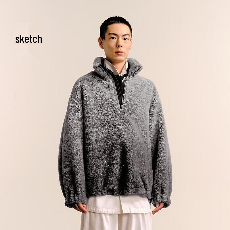 Sketch Men s 2024 Winter Loose Fit Stand Collar H-Type Jacket S
