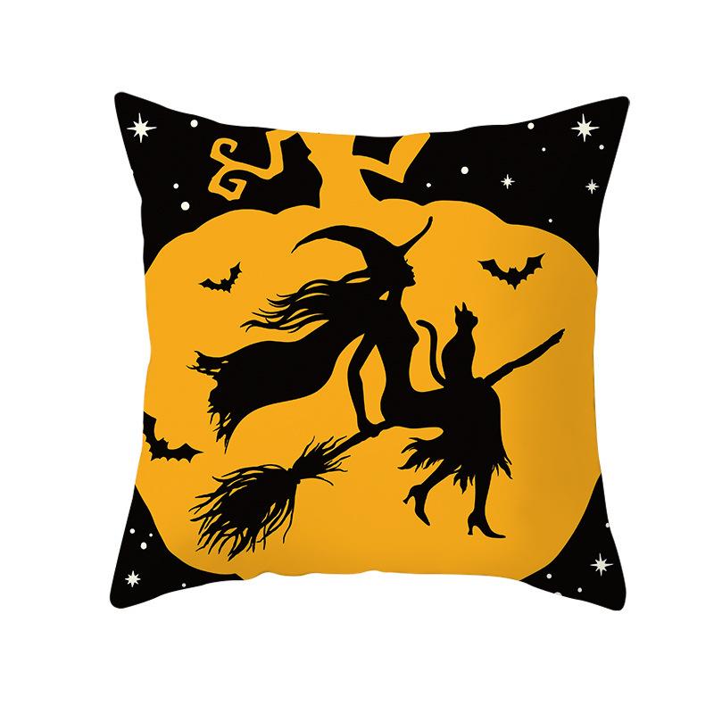 Funny Halloween Pillow Cover Wish Home Living Room Sofa Cushion Cover Fun Printed Peach Skin Pillow