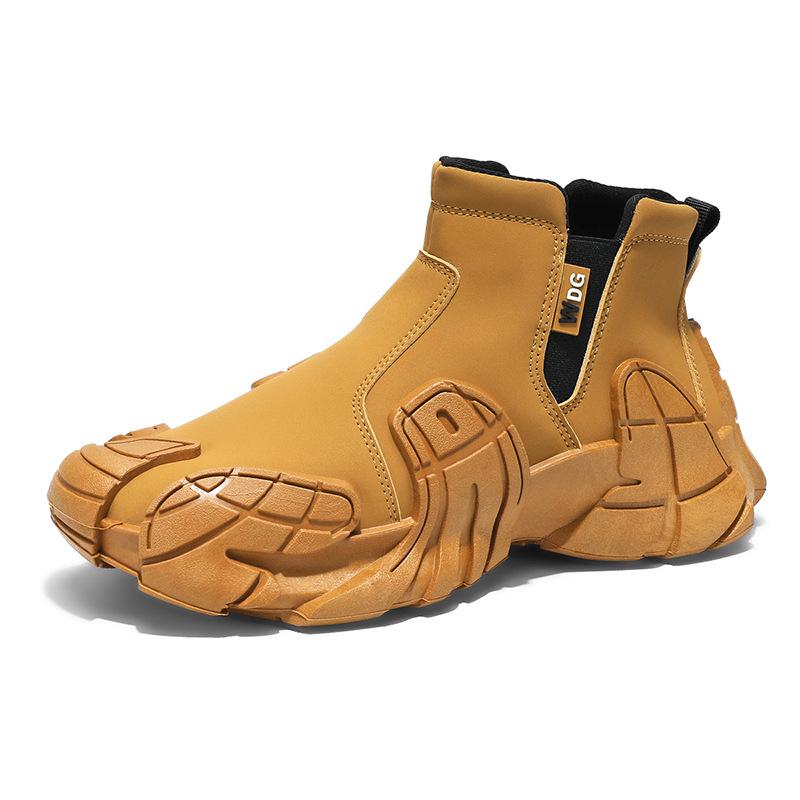 

Men s shoes autumn and winter new high-top foot cover one-pedal casual men s shoes outdoor mid-top non-slip and wear-resistant sports shoes men 45