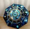 Cosmic Starry Sky Automatic Umbrella Sturdy 8-Rib Shaft Sturdy Construction Perfect for Outdoor Adventures Compact Folding Umbrella