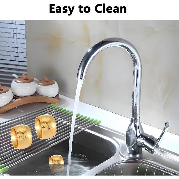 3Pcs Gold Napkin Rings Elegant Hammered Golden Ring Holders Bulk for Dining Table Metal Napk Holder for Events Dinner Parties Wedding Decor Tableware