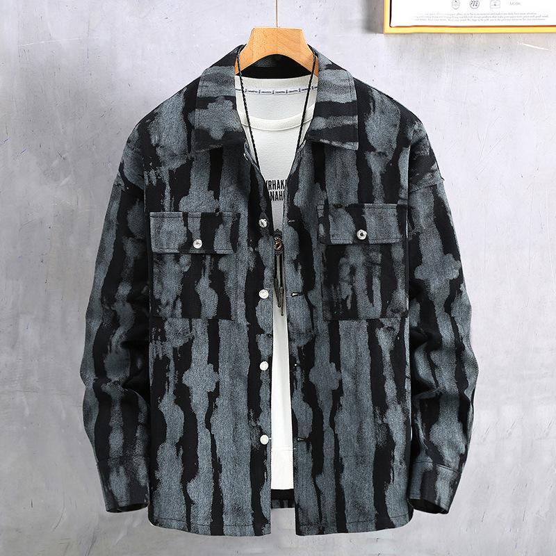 Men's Spring and Autumn Denim Jacket Plus Size Youth Loose Lapel Work Jacket Men 4XL-11XL