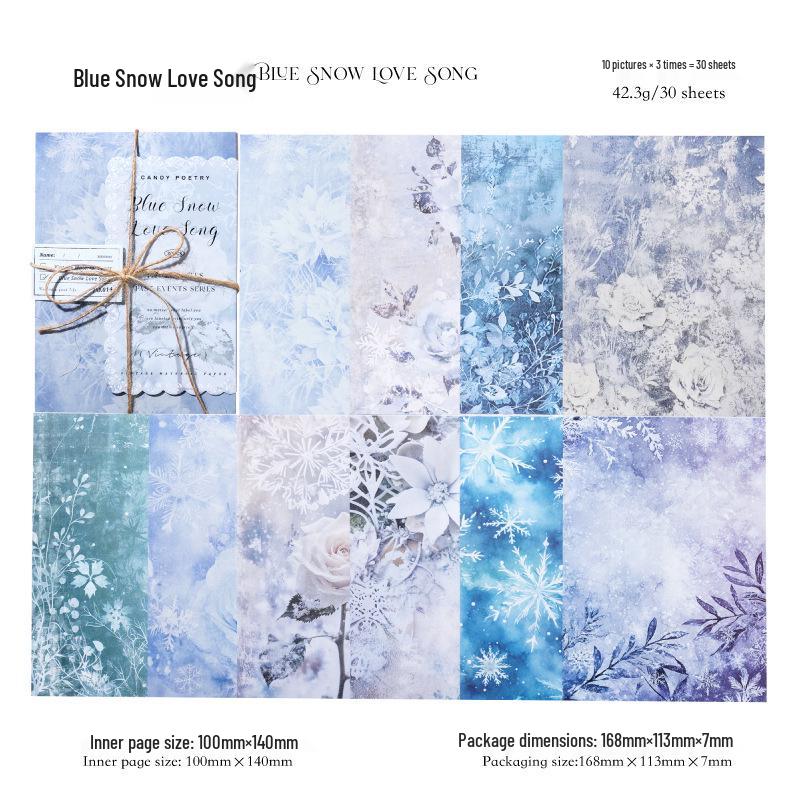 Мечтательная Цветочная Ретро Крафт Бумага - 30 Листов для Коллажа и Поделок