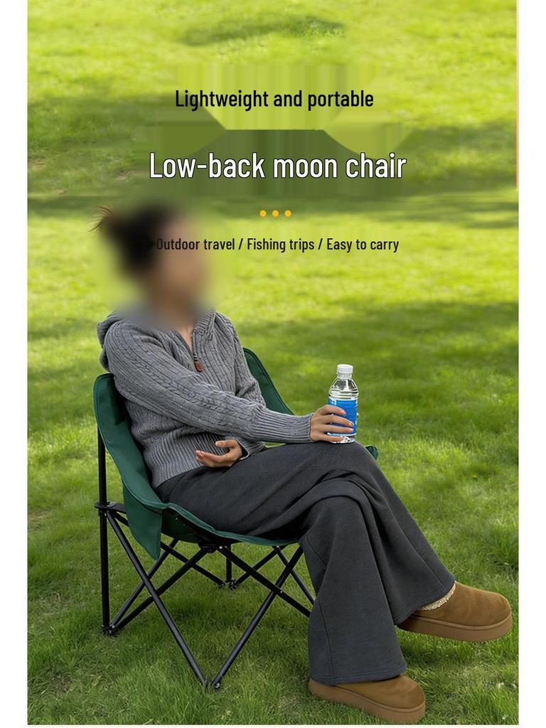 Portable Outdoor Folding Moon Chair for Camping, Beach, Fishing, and Sketching