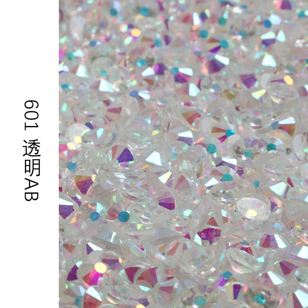 Ss3-Ss30 Strass Ab Colorés Verre Fond Plat Strass Diamant Cristal Coloré Rond Autocollant Manucure Diy Diamant