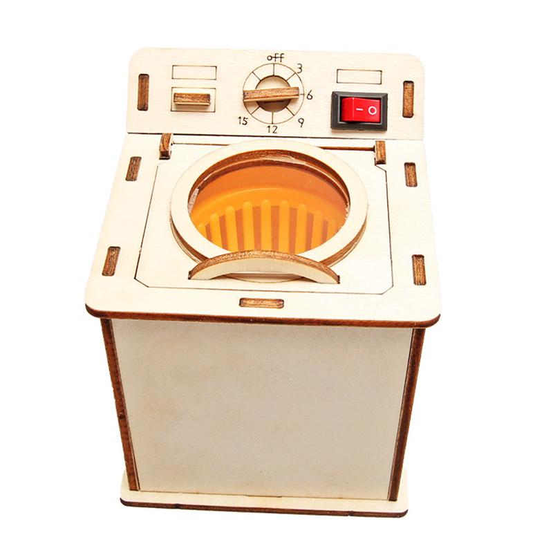 Kids Science Toy Washing Machine Technology Gadget STEM Physics Wooden 3D Puzzle Kit Learning Educational Toys for Children