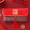 Embroidery Hongbao Best Wishes Red Pockets Large Capacity Brocade Red Envelop  Wedding