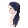 Women Bonnet Vintage Imitation Silk Solid Color Long Hair Lady Turbans for Sleeping