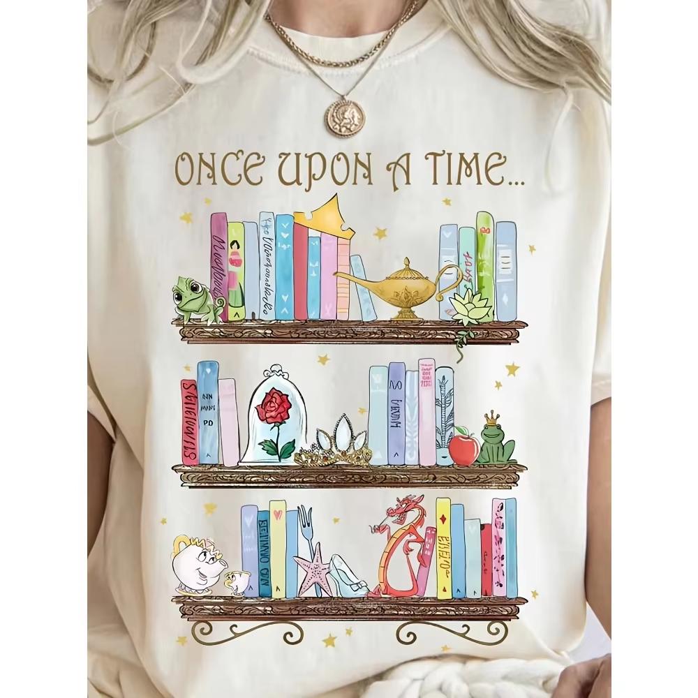 Women's Summer Short-sleeved T-shirt, Casual Loose Round Neck T-shirt