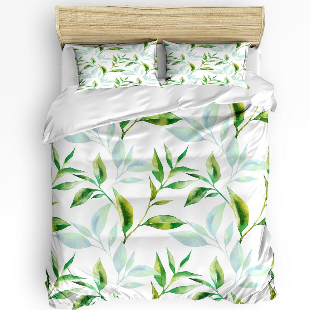 Green Leaf Ginkgo Duvet Cover Bed Bedding Set For Double Home Textile Quilt Cover Pillowcases Bedroom Bedding Set (No Sheet)