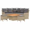 Furniture Set with Cushions 6 Pcs Beige and Light Grey PE Rattan
