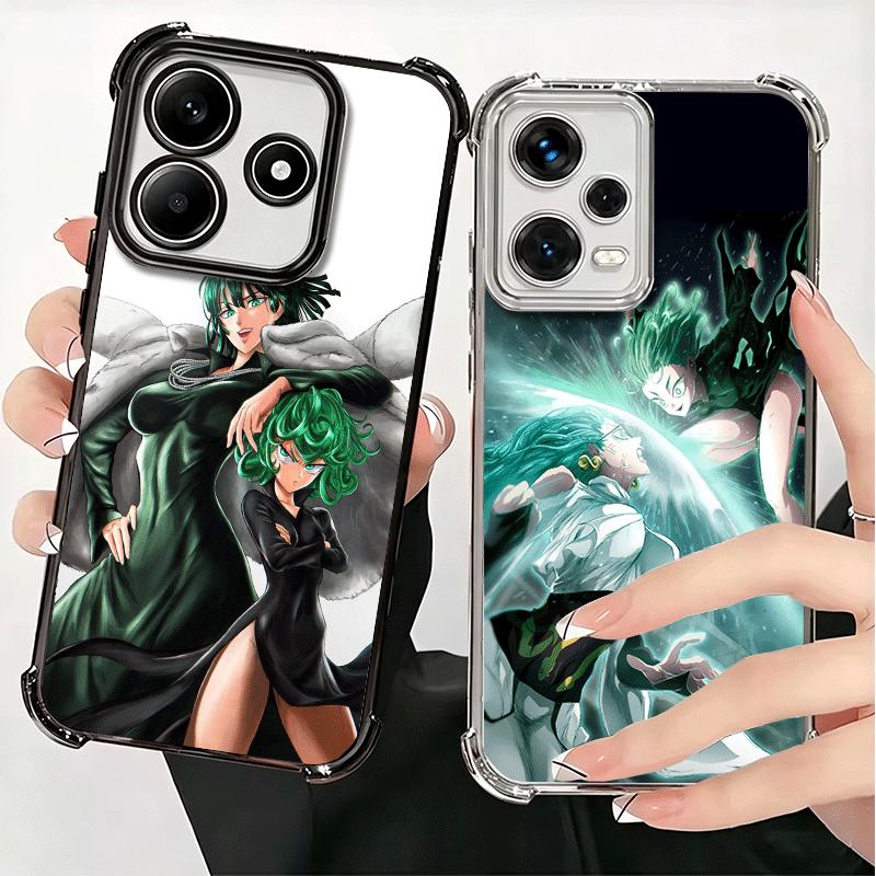 One P-Punch-Mans Tatsumaki Soft Phone Case For Xiaomi Redmi Note 14 15 Pro Plus 13 12 11S 11T 5G 10 9S 9 Plating Anti-Fall Funda
