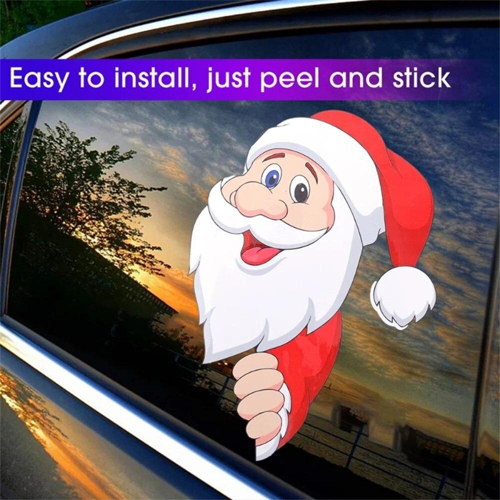 Christmas Car Rear Window Windshield Waving Wipers Self-adhesive Sticker Decal for Christmas Xmas Vehicle Auto Decor 1PC