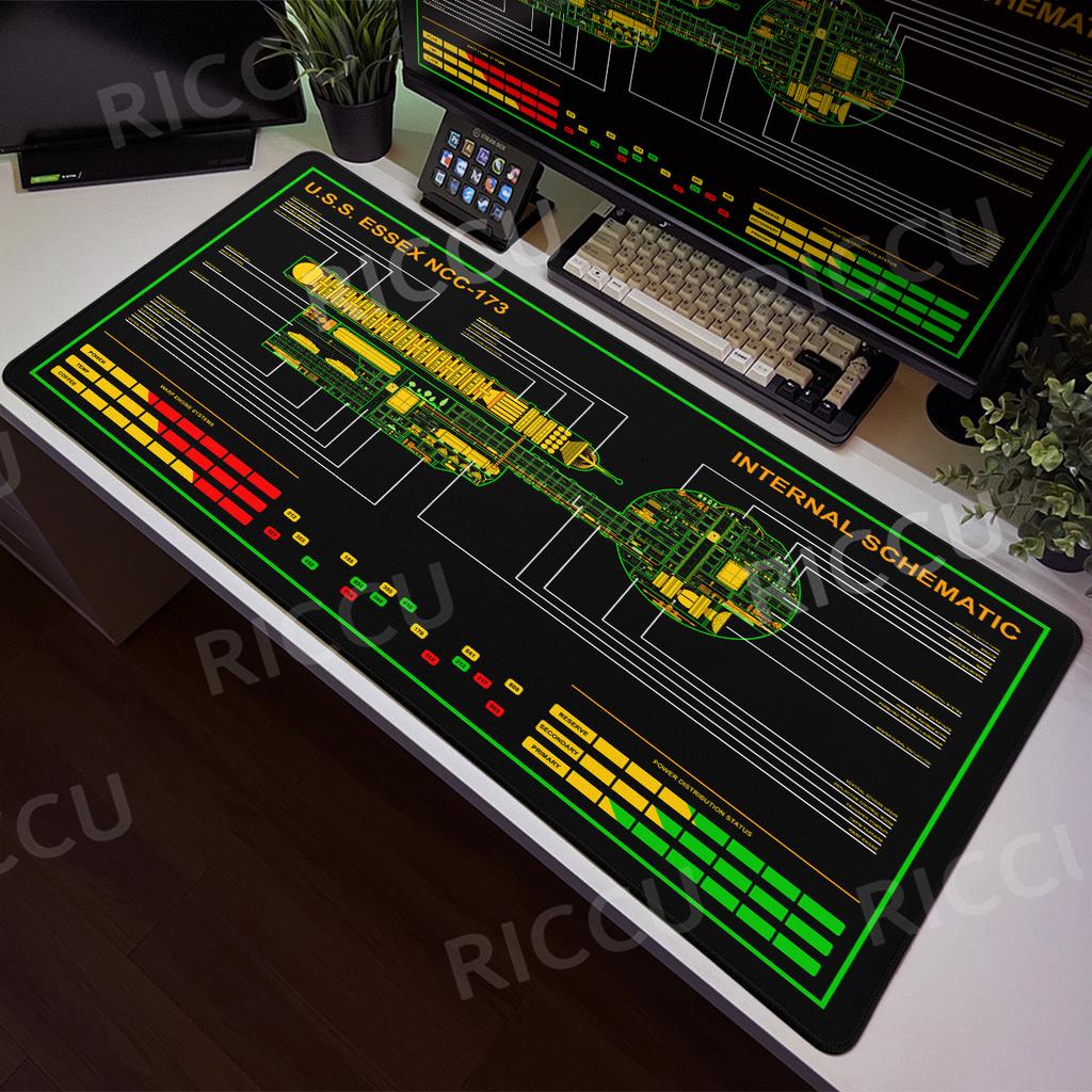 Large Game Mouse Pad Star Trek Office Accessories Keyboard Non-slip Extended Starship Blueprint Gamer Computer Cabinet Desk Pads
