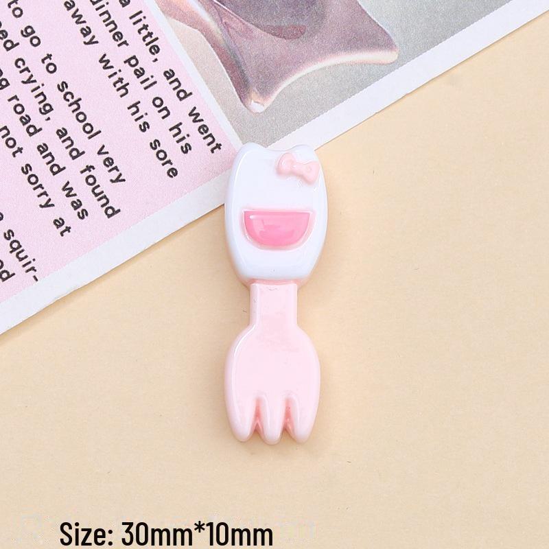 Kit d'accessoires en résine DIY: Boucles de chaussures de dessin animé, colle crème, épingle à cheveux, bijoux cuillère chaton coloré