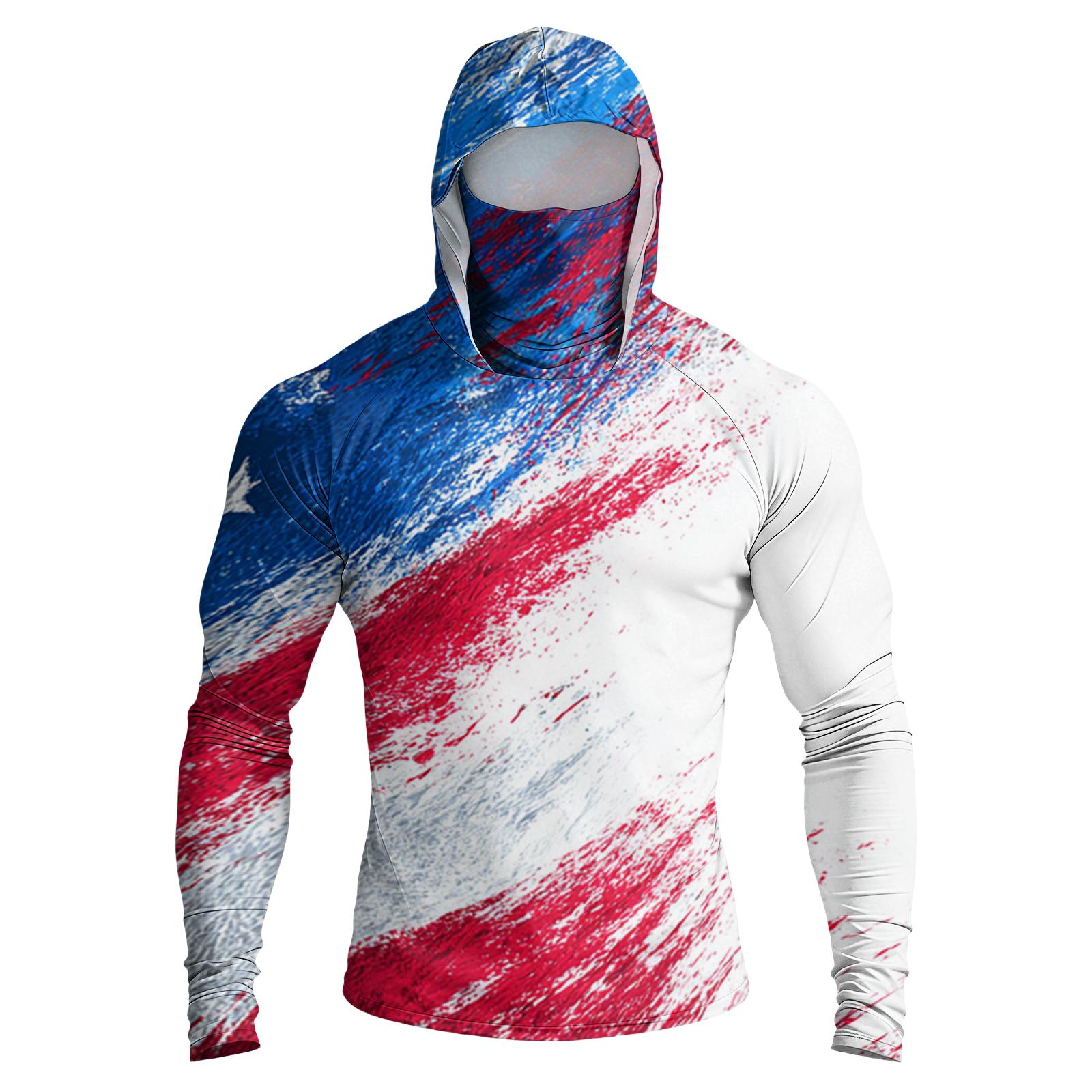 

Men s Casual Raglan Sleeve Hoodie Long Sleeve Sun Protection Shirt Lightweight Breathable Fabric with Graphic Print for Outdoor Sports M