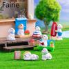 Micro-landscape Cartoon Reading Watering Flowers, Dog Dolls Dollhouse Decorations Accessories Mini Ornaments Fairie