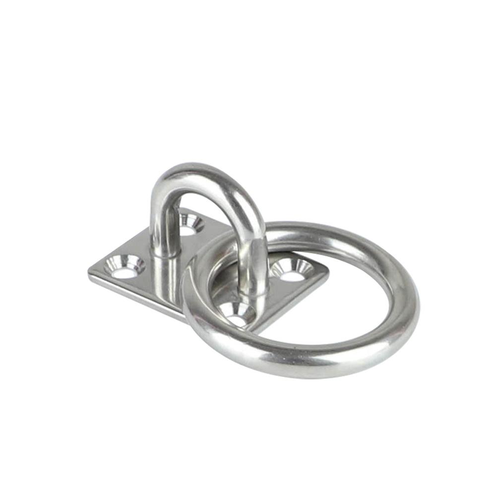 6mm Stainless Steel Pad Eye Plate U-Shaped Hook Marine Hardware For Ship Yacht Sun Shade Sail Hammock Wall Ceiling Mount Hanger