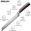 GRILLOX Professional Bread Knife 20cm Serrated Edge High-quality Stainless Steel Ultra Sharp