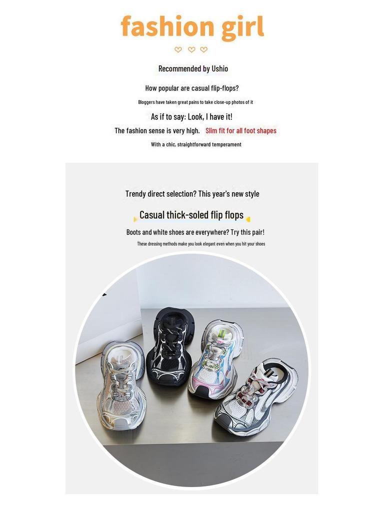 2025 Damen Retro Sommer Papa Schuhe: 9. Generation Halbslip 3XL Sportliche Baotou-Hausschuhe