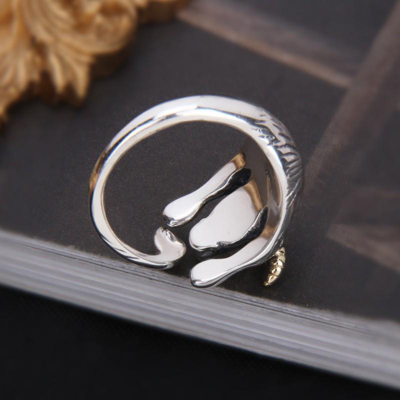 S925 Sterling Silver Year of the Ox Men's Adjustable Zodiac Ring
