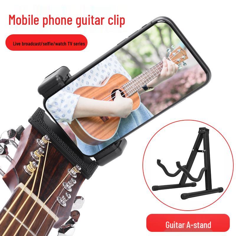 Guitar-Mounted Phone Stand for Live Streaming & Recording