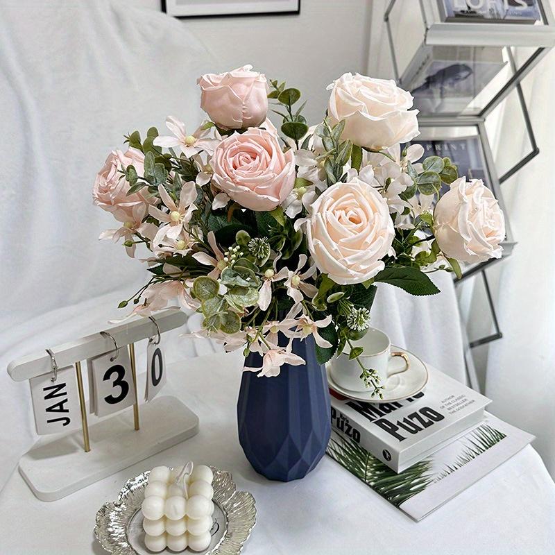 1Pc Artificial Flower 7-Pronged Lily Curling Rose Combination Flower Arrangement