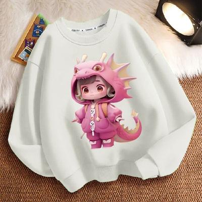 Cute Dinosaur Round-neck Hoodies for Children, Fashionable Long-sleeved Hoodies for Boys and Girls In Spring and Autumn