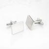Rectangular Laser Patterned Metal Cufflinks Men's French