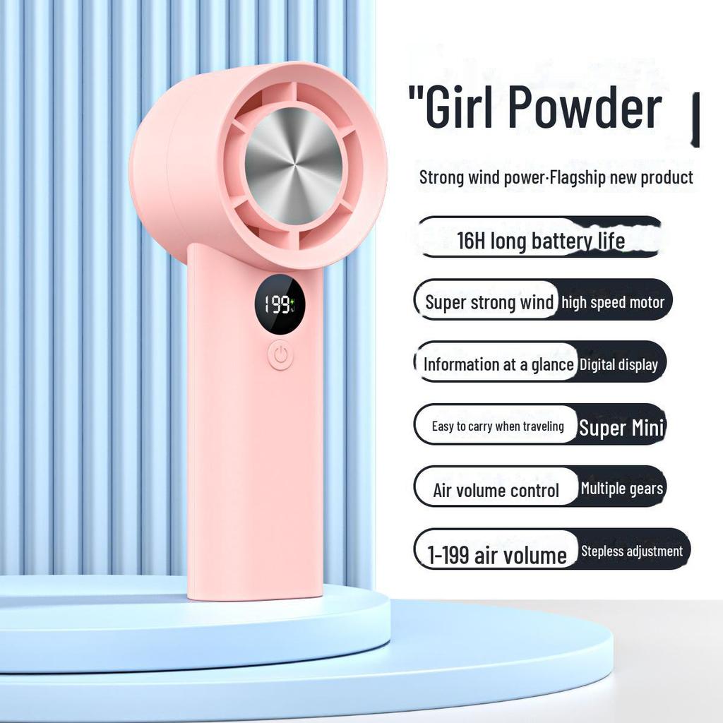 2025 Mini ventilator turbo portabil reîncărcabil USB cu 100 de viteze, fără elice