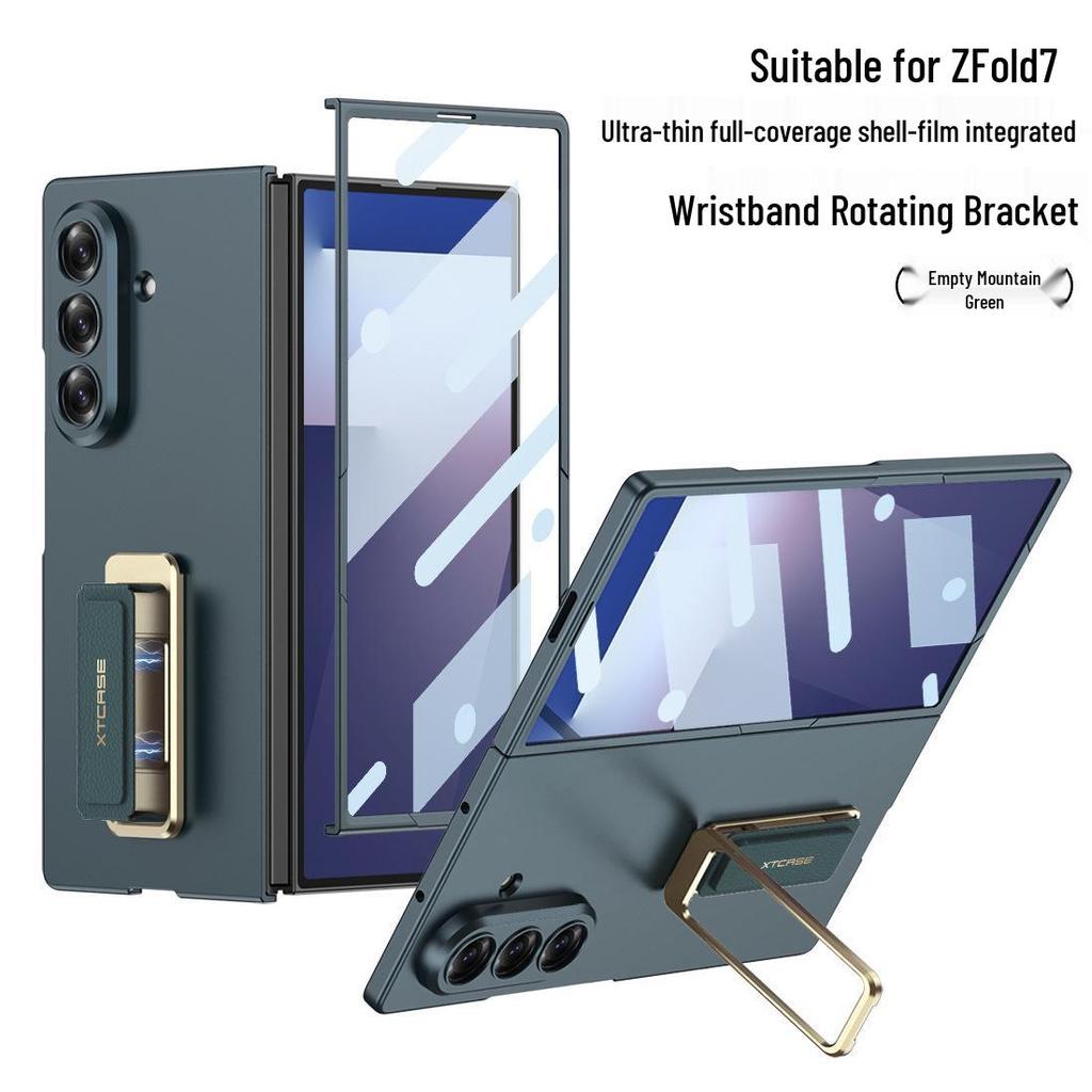 Samsung Z Fold7 Wristband Stand Case - Solid Color, Advanced Protection, Full Coverage, Business Style.