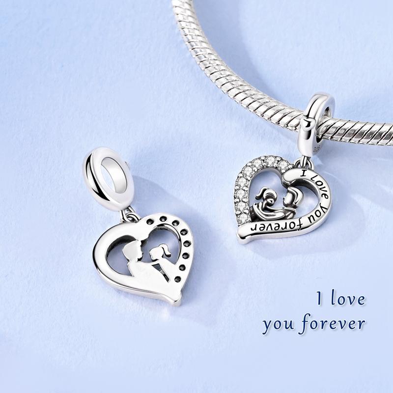 925 Silver Cat Dog Charms Pendants Love Family Beads Fits Original Bracelet Women Gift Sparkling Jewelry