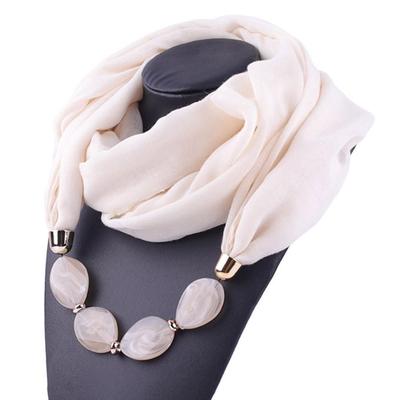 Solid Color Jewelry Statement Necklace Pendant Scarf Women Bohemia Neckerchief Foulard Femme Accessories Hijab
