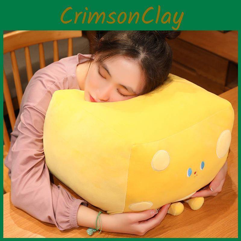 Butter Cube Cheese Yellow Plush Toy Stuffed Doll Cartoon Decoration Gift Kids