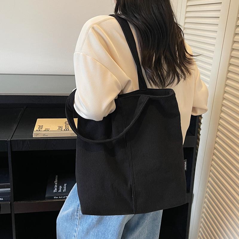 Large Capacity Tote Bag Women's Solid Color Shoulder Bag