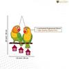 Cute Pair of Parrot Wooden Wall Hanging for Home Decoration | Garden Balcony | Office | Cafe | Decorative Door Hanging | Festive Decor