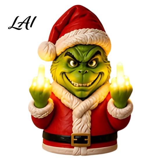 Funny Gesture Bedroom Decor Christmas LED Finger Lighted Middle Wall Decor Sculpture Humorous Home Decorations Battery Operated Holiday Decoration