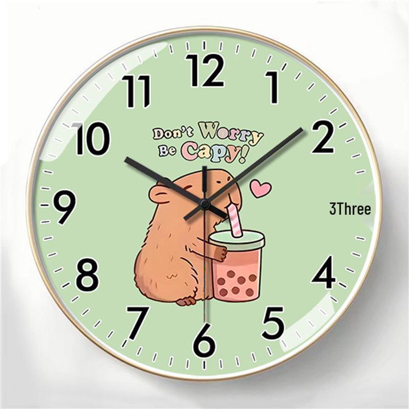 Capybara-Themed Silent Wall Clock for Home and Children's Study