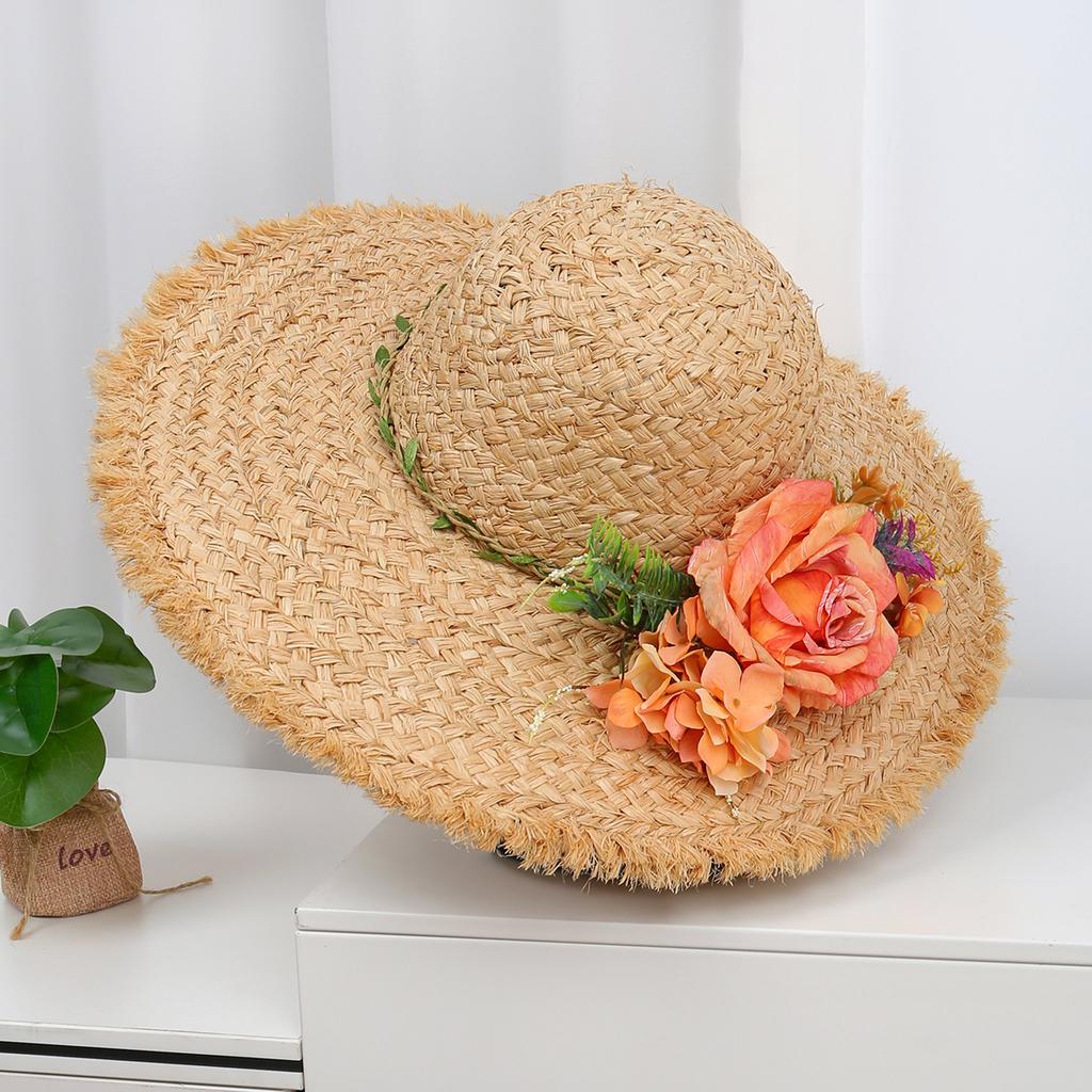 Spitzen Schleife Großer Rand Strohhut Neuer Strand Sonnenhut Damen Schöner Sonnenhut