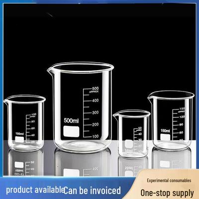 Grubościenny zlewka miarowa z grubego szkła borokrzemowego, odporna na wysokie temperatury, do użytku laboratoryjnego